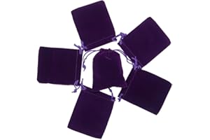 HRX Package Small Velvet Jewellery Bags with Drawstring, 20pcs Velvet Cloth Gift Pouches Purple (7.2 X 9.2cm)