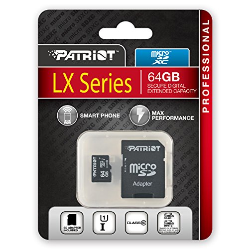Patriot LX Series microSDXC 64GB Speicherkarte bis zu 70MB/Sek UHS-I Class 10 + SD-Adapter - 6
