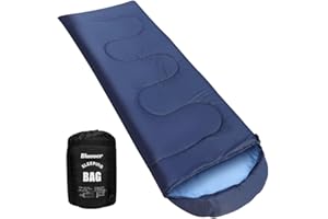 BLUEVER Sacco a Pelo, 220x85 cm Leggero -5°C-10°C Sacco a Pelo da Campeggio per Adulti, Bambini, Donne, Escursionismo da Uomo, All'aperto, Alpinismo