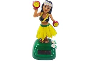 OPEMG Solar Powered Hula Girl Dancing Figures Decoration Swinging Hawaiian Girl Doll Car Dashboard Ornaments for Car Interior Home Party Decor Learning Collectible Dolls