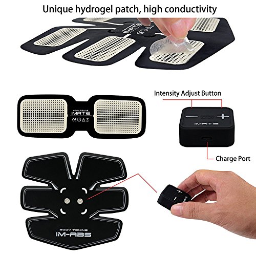 Elektrostimulation Muskeltrainer Frauen/Mann Bauch/Beine/Taille Massage-gürtel Wiederaufladbar USB Ladegerät–05(2-Gerät) - 5