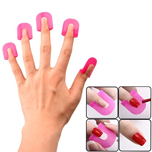inkint Nagel Gel Model Clips Nagel Überlauf Werkzeuge French Maniküre Aufkleber Weiche Kunststoff Professionelle Salon-Nagel-Schablone Rosa Tragbare Nagel-Schutz-Tool - 5