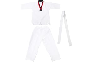 Taekwondo Träningsuniform, Bomull Taekwondo Uniform Träning Laggymnastikskola Kickboxning Kampsportsträning med Bä för Män Kvinnor Vuxna