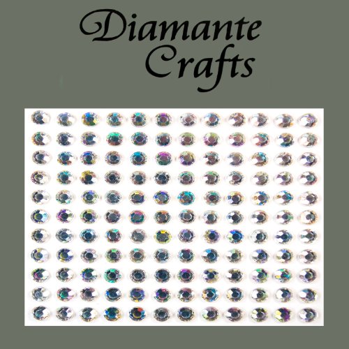 132 x 5mm Clear Iridescent AB Diamante Self Adhesive Rhinestone Body Vajazzle Gems - created exclusively for Diamante Crafts