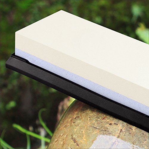 E-PRANCE M3 Schleifstein Abziehstein Wetzstein Körnung 240/1000 mit Rutschfest Halter, manuell, 180 x 60 x 27 mm - 9