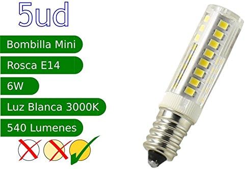 jandei Miniature LED Bulb E14 6 W White 3000ºk Calido Blister 5 Uds