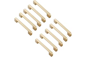 MARGUERASW Lot de 10 poignées de placard en or poignées pour meubles de cuisine 96 mm - Poignées dorées poignées de tiroir dorées pour meubles