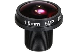 CICIGLOW Obiettivo Fisheye da 1,8 Mm, Obiettivo per Fotocamera CCTV M12 Grandangolare da 5 MP per Visualizzazione Panoramica con Visione HD