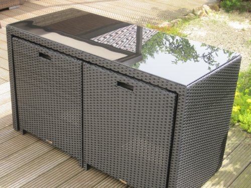 Polyrattan Rattan Garten Sitzgruppe New Toscana schwarz für 2 bis 4 Personen - 9