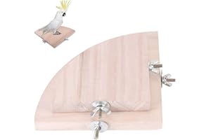 WHCCTL WDDT Ventilateur en Bois Forme Oiseau Cage, 2 Pièces Stand Plate Forme, Perchoirs Naturels pour Oiseaux, Perruche, Perroquet, Hamster et Petits Animaux