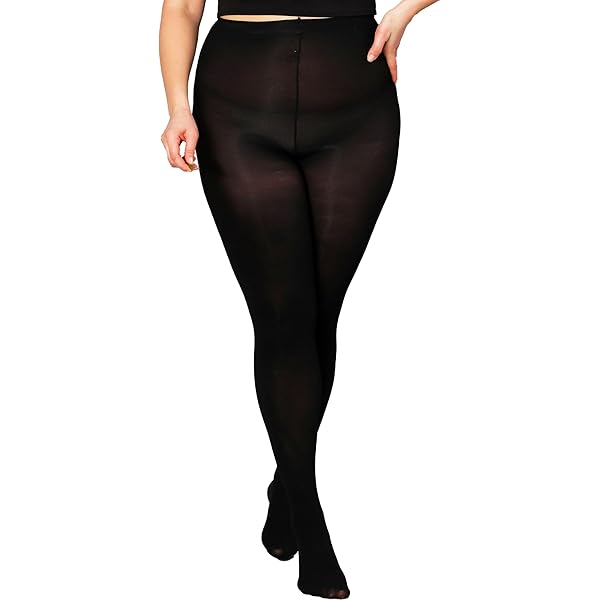 Plus Size Microfiber Stockings Silky Toes Women's Plus Size Opaque