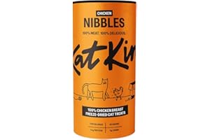 KatKin Chicken Nibbles (50g Tube): 100% Breast Freeze-Dried Cat Treats – Delicious Fresh Chicken; Freeze-Dried to Protect Nutrition; Made in the UK for Cats and Kittens