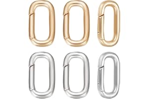 Beebeecraft 1 Caja 10 Piezas Cierre de Resorte Chapado En Oro de 18 Quilates con Mosquetón Ovalado, Cierre de Llavero, Conector para Encontrar Joyas, Collares, Pulseras