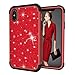 Produktbild 3C-LIFE iPhone XS Max Luxury Glitter Cute Case for Women Girls, Sparkle Bling Hybrid Sturdy Armor High Impact Shockproof Heavy Duty Protective Phone Cover Case[PC&Silicone] für (Red&Black)