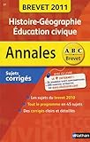 Histoire-Géographie-Education civique : Sujets corrigés
