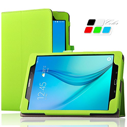 Samsung Galaxy Tab A 9.7 Schutzhülle,IVSO hochwertiges PU Leder Etui hülle Tasche Case - mit Standfunktion und automatischem Schlaf Funktion, super 360° Anti-Wrestling, ist für Samsung Galaxy Tab A T550N/T555N 24,6 cm (9,7 Zoll) WiFi Tablet-PC perfekt geeignet,Multi Angled-Grün
