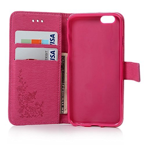 iPhone-6S-iPhone-6-Case-Cover-47-Inch-Lanveni-Butterfly-Flowers-Embossed-Retro-Premium-PU-Leather-Magnetic-Flip-Wallet-Cover-with-Detachable-Hand-Strap-Card-Slots-Stand-Function-for-iPhone-6S-iPhone-6