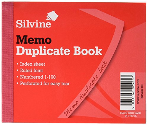 Silvine Duplicate Book Memo Ruled Feint 1-100 105.5 x 125.5mm Ref 603 [Pack of 36]