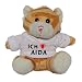 Produktbild Plüsch Braun Katze Schlüsselhalter mit T-shirt mit Aufschrift Ich liebe Aida (Vorname/Zuname/Spitzname)