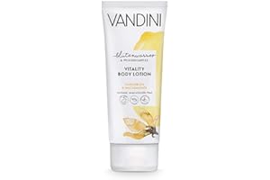 VANDINI Vitality Body Lotion Femme à la fleur de vanille & Huile de macadamia - lotion corps peaux sèches et exigeantes - végan sans silicones, parabens & huiles minérales (1x 200 ml)