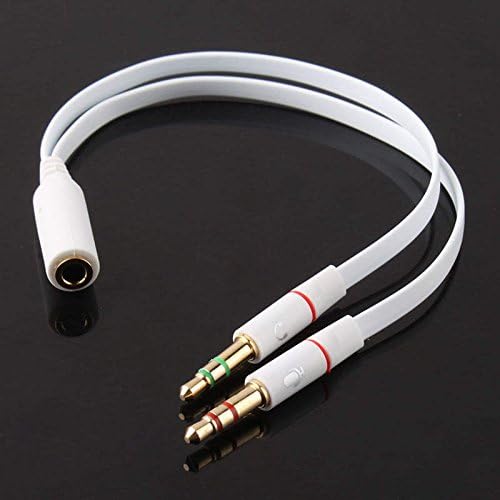 Ansh Online 3.5mm Headphone Mic Audio Y Splitter Cable Female to Dual Male Converter Adapter