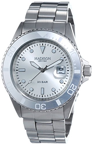 MADISON NEW YORK Unisex-Armbanduhr GLAMOR Analog Quarz Edelstahl G4790C