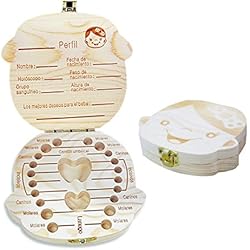 Spanish texto bebé dientes caja, Aitsite save cajas de madera personalizada caja de recuerdos de hoja caduca, personalizar personalizada bebé dientes caja