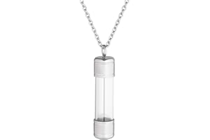 Jovivi Edelstahl Asche Schmuck Memorial Urne Flasche Anhänger zum Öffnen Kette Kapsel Pendant Halskette für Gedenk in Silber