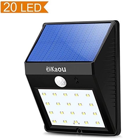 [NEW]DIKAOU Solar Lights, 20 LED Garden Solar Lights Motion Sensor Security Light, Outdoor Waterproof Wall Lights for Driveway Patio Garden Path