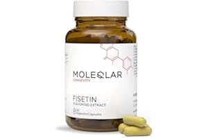 ‎MOLEQLAR MoleQlar Fisetin 100 mg Kapseln - 60 Stück - 200 mg Fisetin aus Erdbeerextrakt pro Portion - Bioflavonoid aus natürlicher Quelle - vegan, GMO-frei und zertifiziert in DE