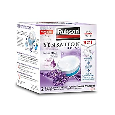 Henkel RUBSON - Recharges parfumées pour absorbeur d'humidité - Aroma Relax - Parfum Lavande - 2 recharges