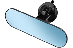 Topuality Rétroviseur, rétroviseur universel pour camion de voiture, rétroviseur intérieur réglable à 360 ° avec ventouse, 220 * 65mm