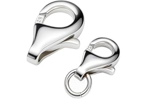 DIY925 My-Bead Lobster Clasp 925 Silver 9 mm (11 mm) Small Jewellery Clasp for Chains Bracelets Necklaces Replacement & Repair Snap Hook DIY (Pack of 1)