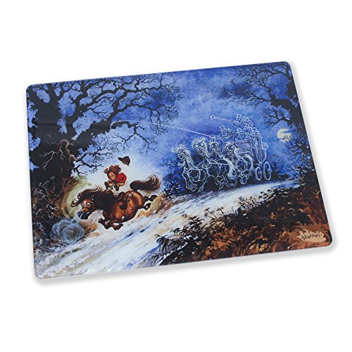 Protector de encimera de cristal "Ghost Stagecoach. Icónico Imagen Por Thelwell. Fabricado en Reino. Nuevo Disponible. Gran Pony o bebé regalo.