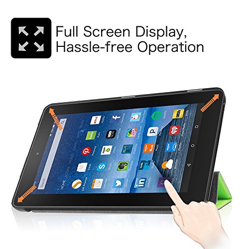 Fintie Fire 7 2015 Hülle – Ultra Slim Lightweight Schutzhülle Tasche Smart Shell Case mit Standfunktion für Amazon Fire 7 Zoll (5. Generation – 2015 Modell) Tablet, Grün - 4