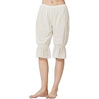 BEAUTELICATE Victoriano Petticoat Broek Bombachos Vrouwen Zomer 100% Katoen Rokken Antistatische Pyjama Met Kant Borduurwerk (Wijde Benen - Golvende Kant - Ivoor, L BEAUTELICATE Victoriano Petticoat Broek Bombachos Vrouwen Zomer 100% Katoen Rokken Antistatische Pyjama Met Kant Borduurwerk (Wijde Benen - Golvende Kant - Ivoor, L