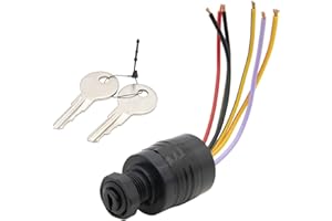 IVONNEY 87-88107A5 Boat Ignition Switch with Key Boat Push to Choke 6 Wire Base Ignition Key Switch for Mercury with 2 Keys 6 Wire Connectors | for Mercury Push Choke Ignition