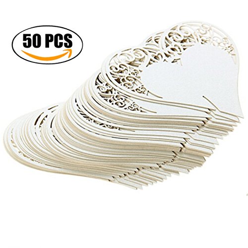 TINKSKY 50pcs Tischkarten Namenskarten Platzkarte / Namensschild / Namenskarte / Tischkarte / Tischkärtchen für Hochzeiten Feste oder Partys Weiss - 6