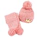 Fulltime(TM) Cute Baby Kids Girls Boys Winter Warm Woolen Coif Hood Scarf Caps Hats Pom Pom Balls (Pink)