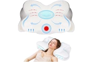 Amela Orthopädisches Kissen, Memory Foam Kissen, Antischnarchkissen, Kopfkissen Nackenschmerzen aus Memory Foam | Nackenstützkissen Ergonomisches Kopf-Kissen Seitenschläferkissen Weiß