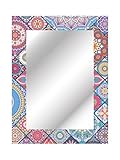 Diseñado para enamorar. CustomGlass Espejo Rectangular de Pared Modelo Maguncia de 80 x 60 cm con decoración Personalizado Estilo Retro rústico clásico Moderno para baño vestidor tocador habitación DIY Luces Dorado Plateado