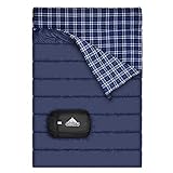 PARA CONDICIONES CLIMÁTICAS FRÍAS - Las bolsas de dormir dobles Agemore están diseñadas para 32-54 ℉ / 0-10 ℃, estas bolsas también tienen un diseño impermeable y resistente a la intemperie para mantenerte caliente incluso en condiciones extremas. PERFECTO PARA SENDERISMO, CAMPING, VIAJAR & ¡MÁS!