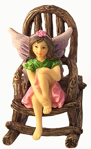 Emma, die sitzende Gartenfee – eine Outdoor / Indoor Miniatur-Fee-Statue für Ihre Feengarten – Fairy Garden - 5