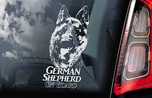 German Shepherd - Car Window Sticker - Dog Sign - External Printed - V11