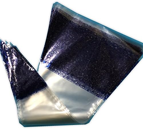 50 Blue Cone Sweet Bags - Cello Party Candy Display - Clear Cellophane - Kids Childrens Birthday Favours Food Safe