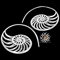 Silberne Ohrringe - Silberne spiralförmige Ohrringe - Zigeuner Ohrringe - Stammes-Ohrringe - ethnische Ohrringe - Indische Ohrringe - Erklärung Ohrringe - große Ohrringe - Silberschmuck