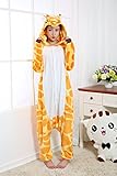 Kenmont Jumpsuit Tier Cartoon Einhorn Pyjama Overall Kostüm Sleepsuit Cosplay Animal Sleepwear für Kinder / Erwachsene (Medium, Giraffe) - 