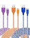 USB Charger Cable, OKRAY 3 Pack 10ft 3M Durable Braided Nylon Tangle-Free Micro USB 2.0 Charge Cable Sync Charging Cord for Android, Samsung, HTC, Nexus, Sony, Nokia and More (Blue Orange Purple) RS.2453.00