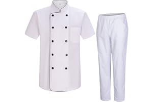 MISEMIYA - Veste et Pantalon Cuisinier Homme - Veste de Chef Homme - Uniforme Hosteleria - Ref.8421-8312