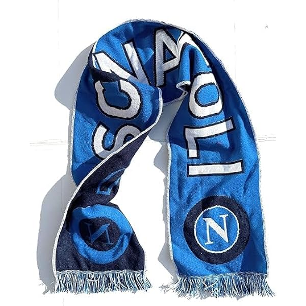 3R Sport SSC Napoli Schal - Offiziell Lizenziert, 100% Acryl Hellblau